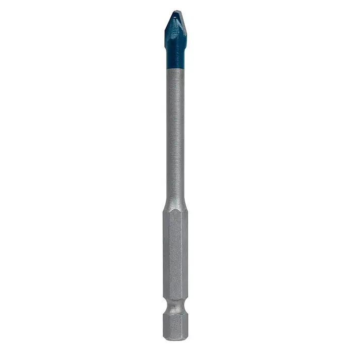 Bosch Professional Fliesenbohrer HEX-9 Hard Ceramic - Durchmesser Bohrer: 5,5 mm, Länge: 90 mm - Nahaufnahme eines blauen Bosch CYL-9 Keramikbohrers mit Sechskantschaft, ideal für Fliesen und Keramik. Präzise und robust für jeden Heimwerker.