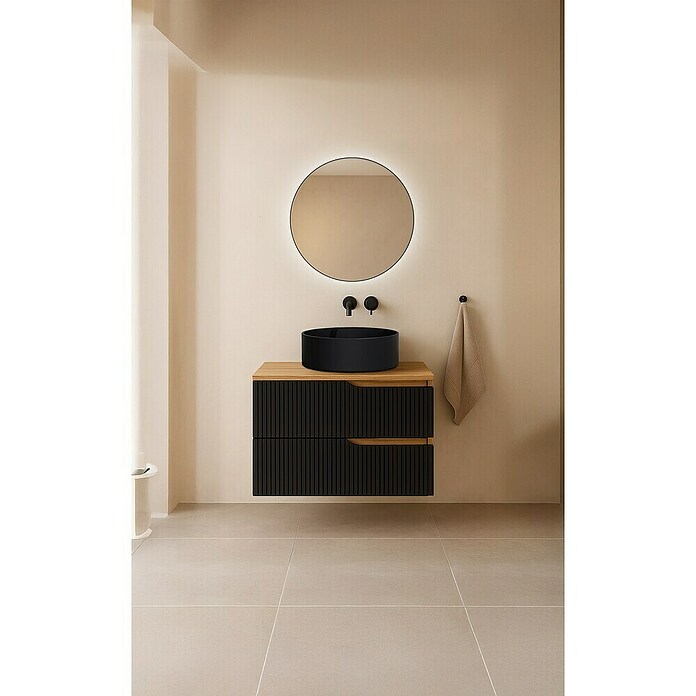 Futurbath Mueble de lavabo Marina (L x An x Al: 45 x 60 x 55 cm, Negro, Melamina) | BAUHAUS