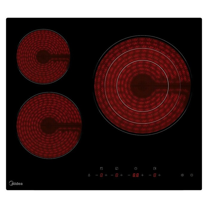 Midea Placa de cocción vitrocerámica MCH522T219K0 (Número de fogones estándar: 3 ud.) | BAUHAUS