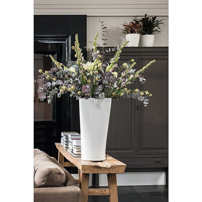 Lechuza Pflanzsäule rund Delta Premium (Ø x H: 29 x 56,5 cm, Kunststoff, Weiß) | BAUHAUS