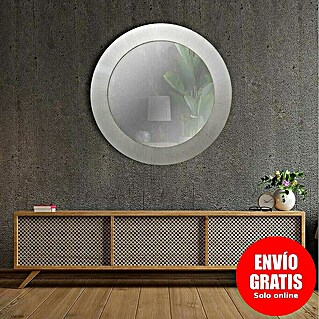 Espejo de pared Circular (Diámetro: 60 cm, Plata betún)