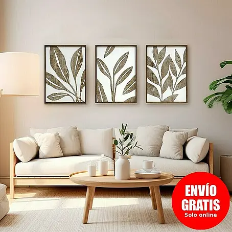 Cuadro de madera Floral Set de 3