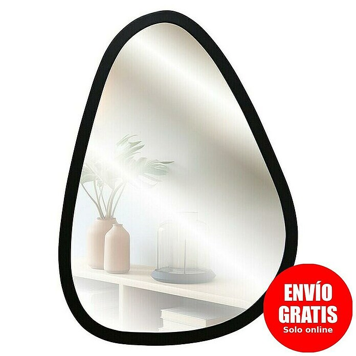 Espejo de pared Gota (48 x 68 cm, Negro) | BAUHAUS