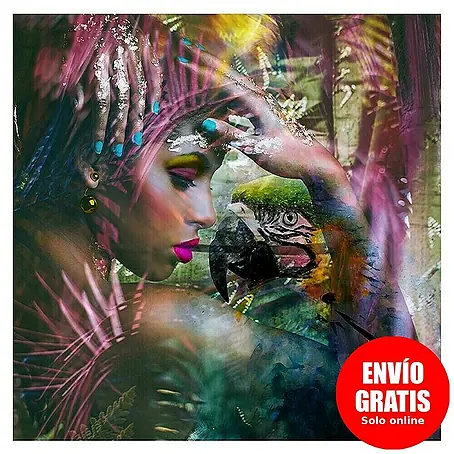 Lienzo Mujer y Loro