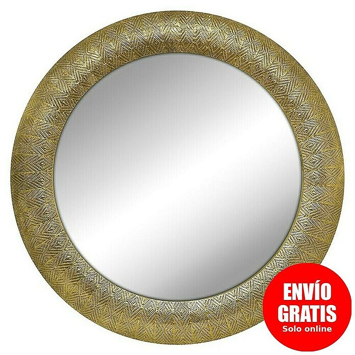 Espejo de pared Jordania (Diámetro: 80 cm, Oro) | BAUHAUS