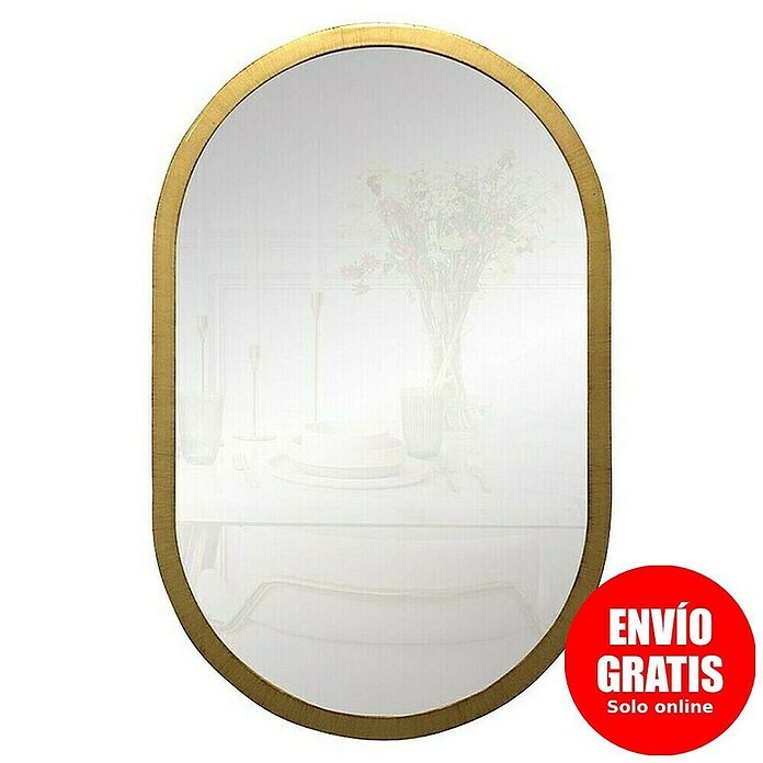 Espejo de pared Ovalado (45 x 70 cm, Oro betún) | BAUHAUS