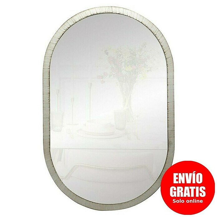 Espejo de pared Ovalado (45 x 70 cm, Plata betún) | BAUHAUS