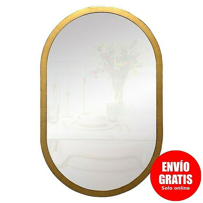 Espejo de pared Ovalado (45 x 70 cm, Oro) | BAUHAUS