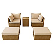 Conjunto de muebles Serena (5 pzs., Ratán sintético/Aluminio, Marrón/Beige) | BAUHAUS