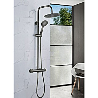 Camargue Douchesysteem Regendouche (Aantal straalsoorten: 2 st., Gunmetal, Diameter douchekop: 25 cm)