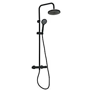 Camargue Douchesysteem Regendouche (Aantal straalsoorten: 2 st., Zwart, Diameter douchekop: 22 cm)