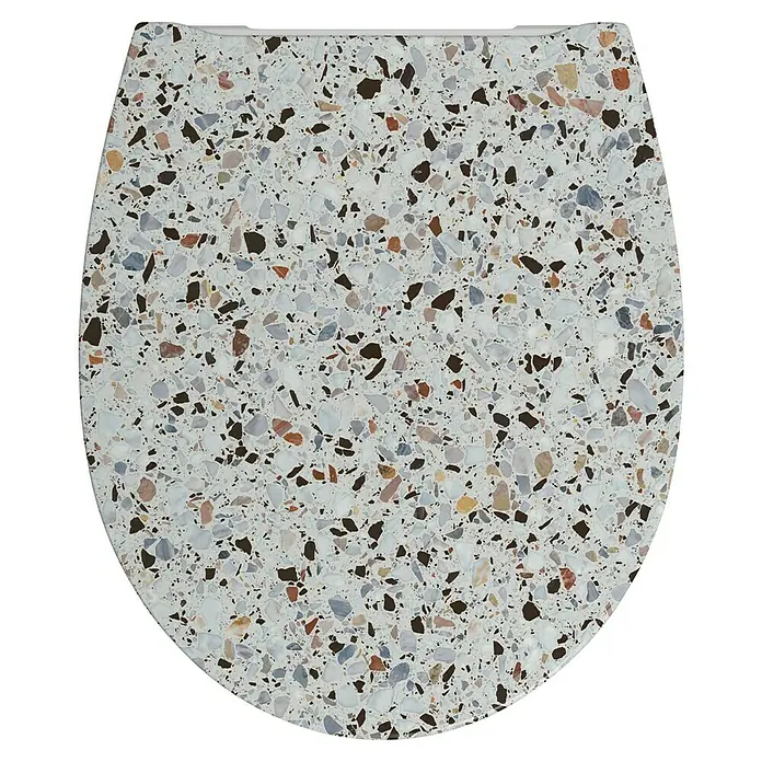 Poseidon WC-Sitz Maremma - Duroplast, Maremma, Mit Absenkautomatik - Terrazzo-gemusterter Toilettensitz mit hellem Untergrund und mehrfarbigen Chips.