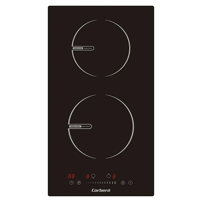 Corberó Placa de cocción CCIG205D - Número de fogones de inducción: 2 ud., Vidrio - Placa de inducción con dos zonas de cocción. Tecnología moderna para cocinar rápido y eficiente con control preciso de temperatura.