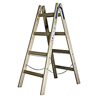 Stehleiter (Anzahl Tritte: 4 Stk., Arbeitshöhe: 56 cm, Belastbarkeit: 150 kg, Holz)