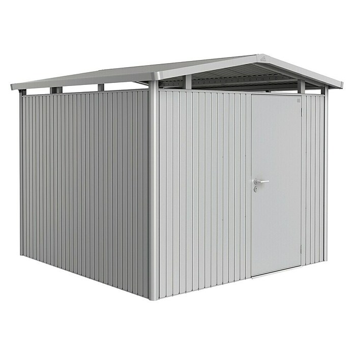 Biohort Gerätehaus Panorama (Silber Metallic, 2,78 x 2,73 m, Einzeltür)