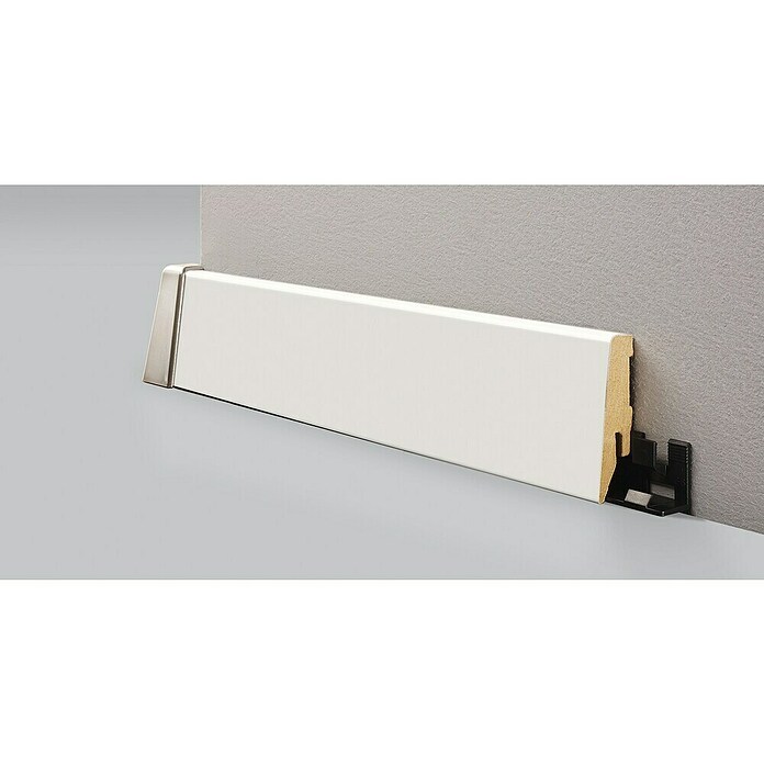 LOGOCLIC Sockelleiste K58 C Weiß matt (2,6 m x 18 mm x 58 mm, Gerade)