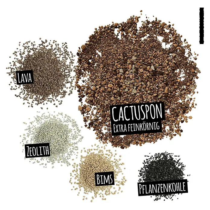Lechuza Pflanzgranulat Cactuspon - 6 l - Haufen granularer Pflanzsubstrate: CactuSpon, Lava, Zeolith, Bims und Pflanzenkohle.