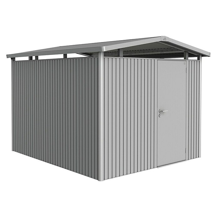 Biohort Gerätehaus Panorama (Silber Metallic, 3,18 x 2,73 m, Einzeltür)