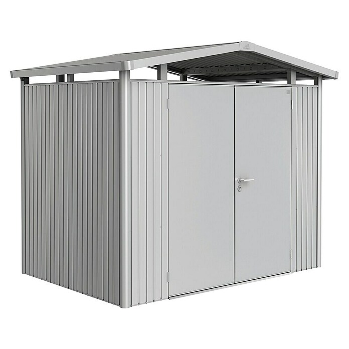 Biohort Gerätehaus Panorama (Silber Metallic, 1,98 x 2,73 m, Doppeltür)