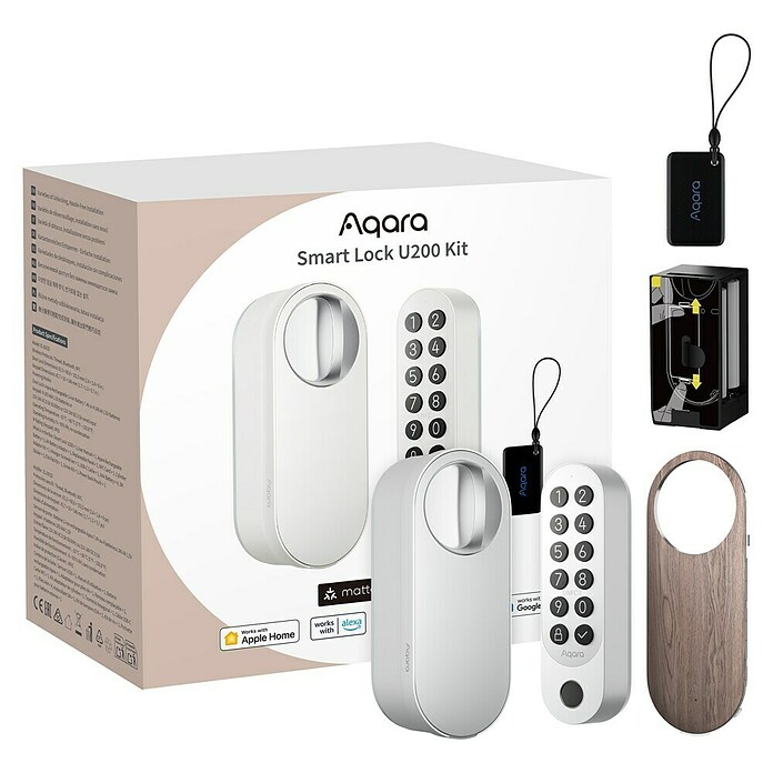 Aqara Cerradura electrónica U200 (Manejo: Huella dactilar, código de acceso, smartphone, Apto para: Puertas, Blanco) | BAUHAUS