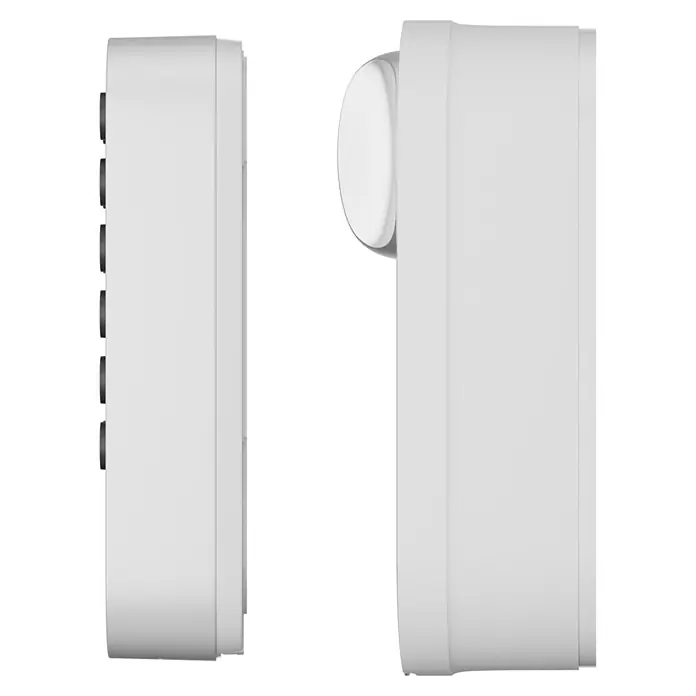 Aqara Elektronisches Türschloss SMART LOCK U200 - Bedienung: Fingerabdruck, Zugangscode, Smartphone, Geeignet für: Türen, Weiß - Zwei weiße Smart-Lock-Komponenten, eine mit Tastatur, die andere mit Knauf/Griff.