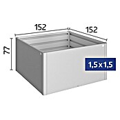 Biohort Hochbeet (L x B x H: 152 x 152 x 77 cm, Stahl, Quarzgrau Metallic) | BAUHAUS