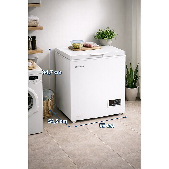 Corberó Congelador horizontal CCHH10024E (Contenido útil total: 98 l, 55 x 54,5 x 84,7 cm, Blanco) | BAUHAUS