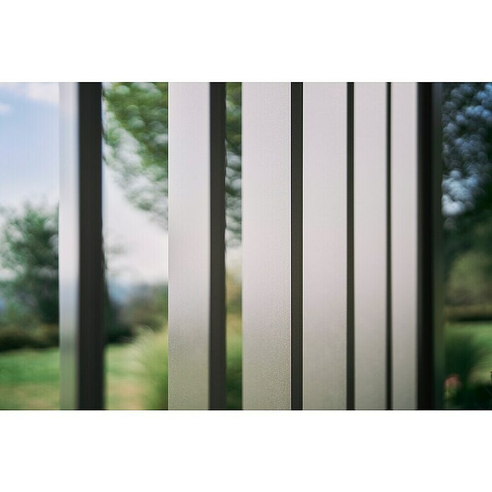 Biohort Lamellenpavillon Gr. 3,5 (B x T: 367,5 x 367,5 cm, Quarzgrau Metallic - Silber Metallic, Material Gestell: Stahl) | BAUHAUS
