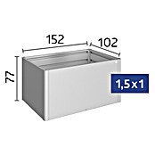 Biohort Hochbeet 1,5 x 1,5 (102 x 152 x 77 cm, Stahl, Dunkelgrau Metallic) | BAUHAUS