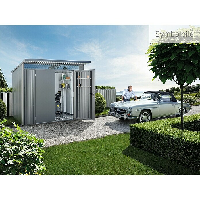 Biohort Gerätehaus (Quarzgrau Metallic, Doppeltür)