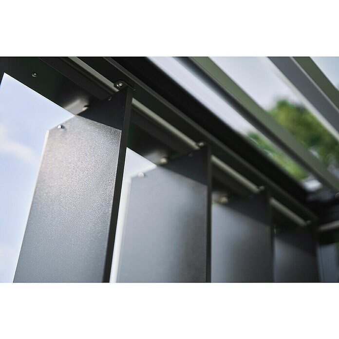 Biohort Lamellenpavillon Gr. 3,5 (B x T: 367,5 x 367,5 cm, Quarzgrau Metallic - Silber Metallic, Material Gestell: Stahl) | BAUHAUS