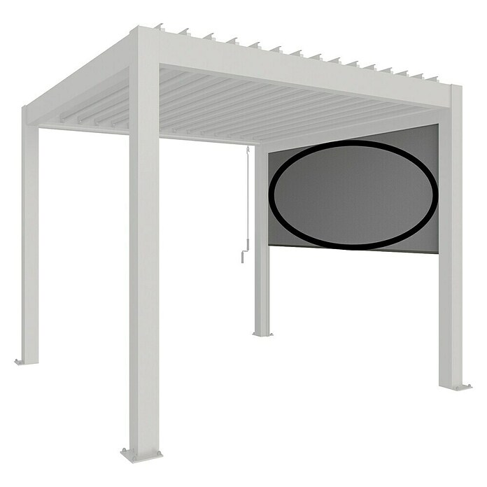 Biohort Sonnenschutz Rollo manuell (364 x 10 x 235 cm, Passend für Biohort Pergola Lamellenpavillon Gr. 4, Quarzgrau Metallic) | BAUHAUS