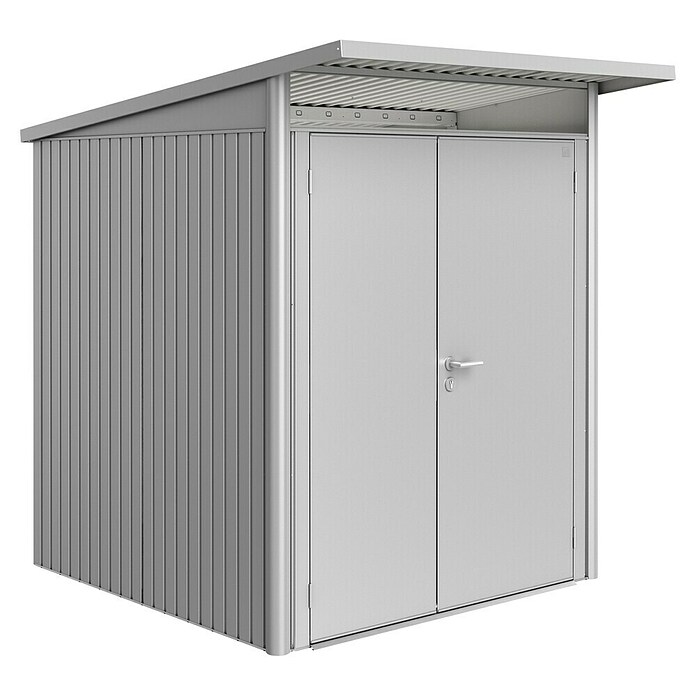 Biohort Gerätehaus (Silber Metallic, Doppeltür)