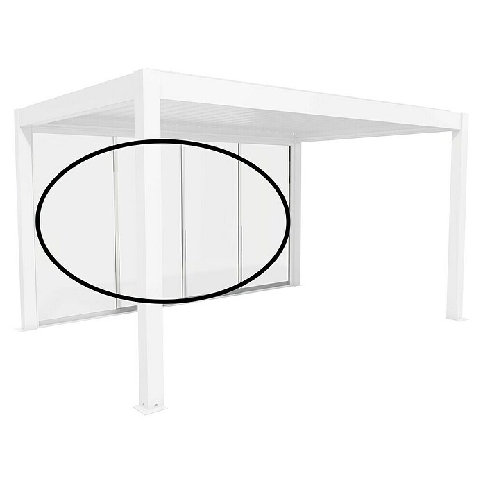 Biohort Schiebewand aus Glas (Passend für Biohort Pergola Lamellenpavillon Gr. 4, Weiß) | BAUHAUS