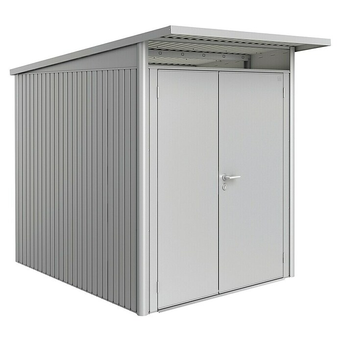 Biohort Gerätehaus (Silber Metallic, Doppeltür)