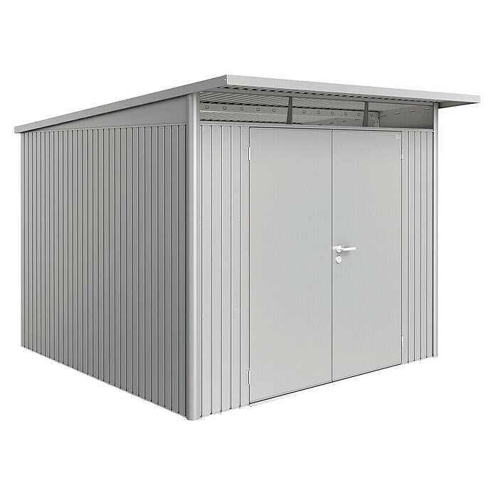 Biohort Gerätehaus (Silber Metallic, Doppeltür)