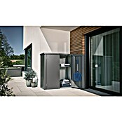 Biohort Geräteschrank (57 x 132 cm, Quarzgrau Metallic, Doppeltür)