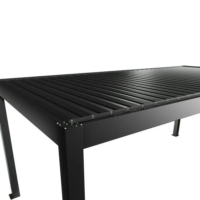 Biohort Pergola Lamellenpavillon Gr. 6 - B x T: 608 x 312 cm, Dunkelgrau Metallic, Material Gestell: Stahl - Moderne schwarze Lamellenpergola aus Metall für den Außenbereich.
