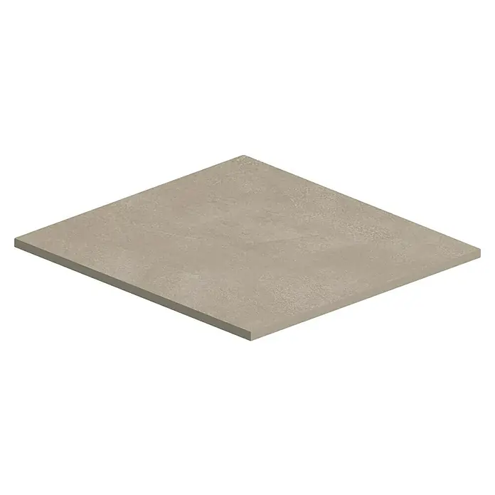 Atlas Concorde Solution Feinsteinzeugfliese Lexington - 60 x 60 cm, Dusty, Matt - Einzelne hellgraue quadratische Fliese mit strukturierter, betonähnlicher Oberfläche.