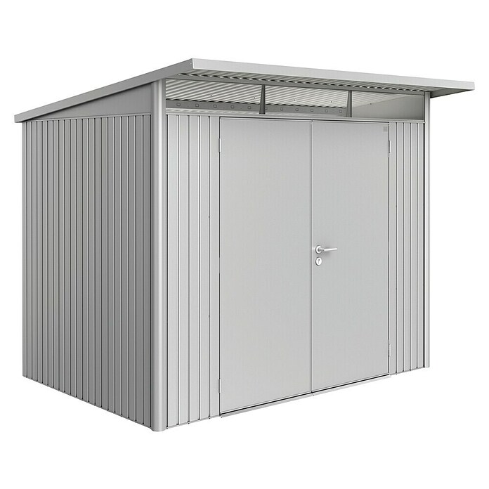 Biohort Gerätehaus (Silber Metallic, Doppeltür)
