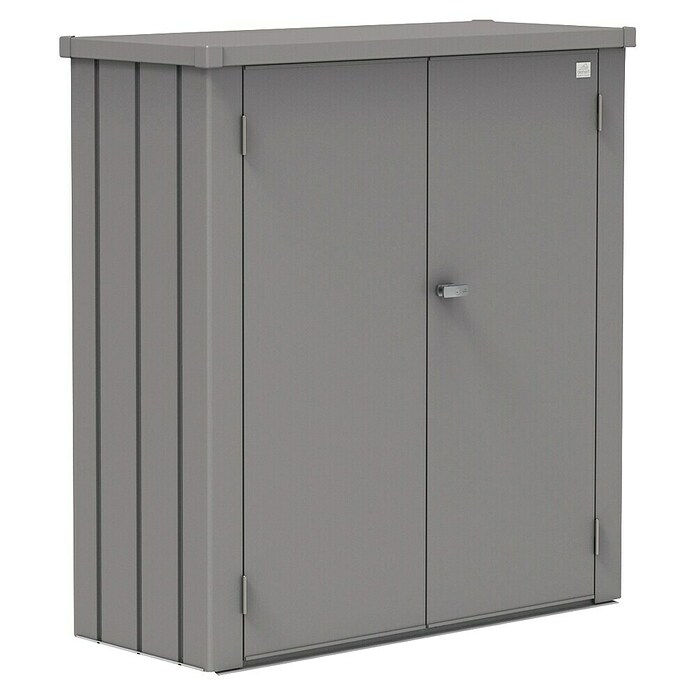 Biohort Geräteschrank (57 x 132 cm, Quarzgrau Metallic, Doppeltür)