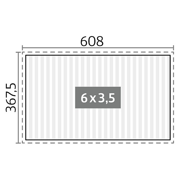 Biohort Lamellenpavillon Gr. 6 (B x T: 608 x 367,5 cm, Weiß, Material Gestell: Stahl) | BAUHAUS