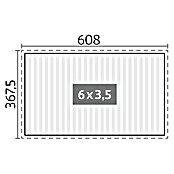 Biohort Lamellenpavillon Gr. 6 (B x T: 608 x 367,5 cm, Weiß, Material Gestell: Stahl) | BAUHAUS