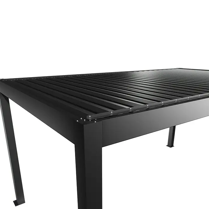 Biohort Pergola Lamellenpavillon Gr. 5 - B x T: 515,5 x 312 cm, Dunkelgrau Metallic, Material Gestell: Stahl - Schwarze Metallpergola mit verstellbarem Lamellendach.