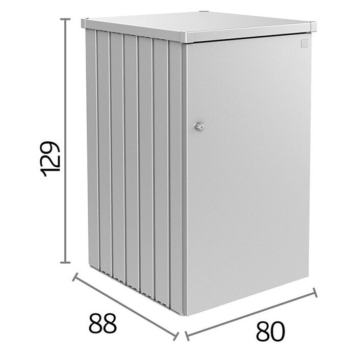 Biohort Mülltonnenbox Alex (L x B x H: 88 x 80 x 129 cm, Silber Metallic) | BAUHAUS