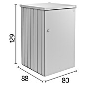 Biohort Mülltonnenbox Alex (L x B x H: 88 x 80 x 129 cm, Silber Metallic) | BAUHAUS
