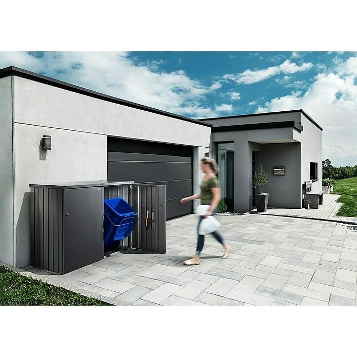 Biohort Mülltonnenbox Alex (L x B x H: 88 x 80 x 129 cm, Dunkelgrau Metallic) | BAUHAUS