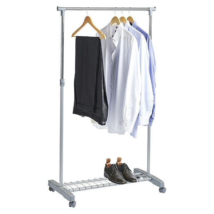 Zeller Present Kleiderwagen (L x B x H: 83 x 43 x 170 cm, Höhenverstellung: 93,5 cm - 170 cm, Grau/Silber, Kunststoff) | BAUHAUS