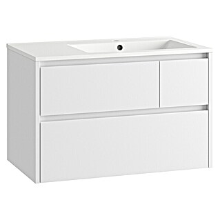 Mueble de lavabo Emma derecha (L x An x Al: 45 x 80 x 50 cm, Blanco Mate)