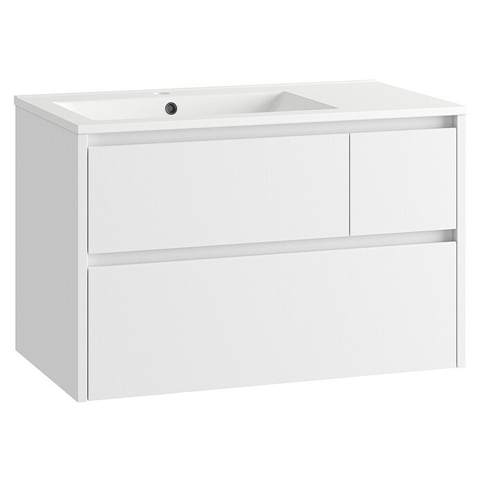Mueble de lavabo Emma izquierda (L x An x Al: 45 x 80 x 50 cm, Blanco Brillo) | BAUHAUS